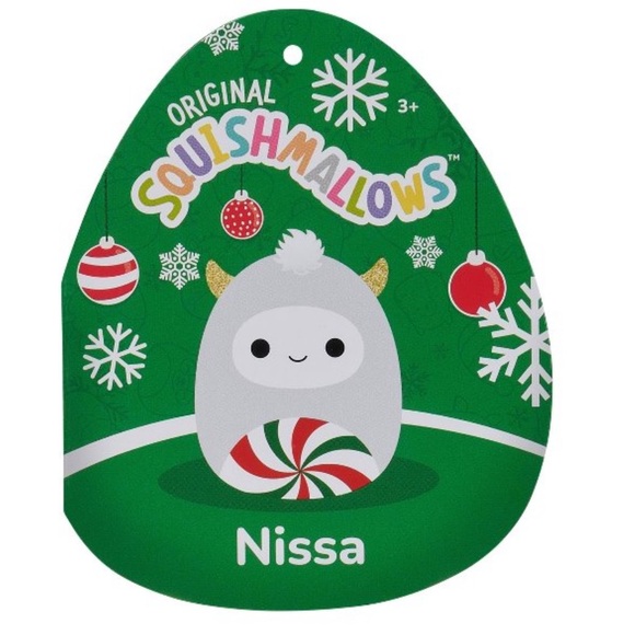 NWT Nissa Squishmallows 8" Gray Yeti wih Peppermint Swirl Belly - Picture 4 of 5